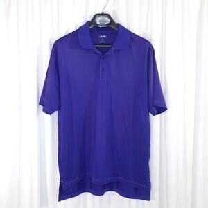 Adidas Golf Polo Shirt Mens Large Purple Moisture Wicking Short Sleeve Relaxed